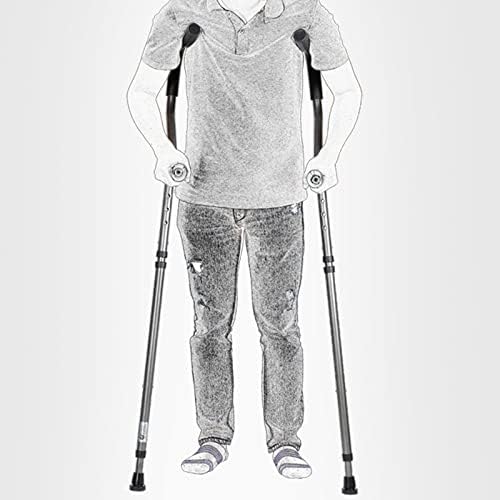 Underarm Crutches, F-Shape Lightweight Adjustable Ergonomic Shock Absorber Walking Crutches, Non Skid Aluminum Crutches, Heavy Duty for Standard and Tall Adults