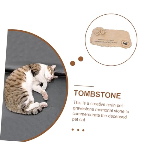 Lápida Conmemorativa para Gatos de resina con diseño de gatito para jardín 3