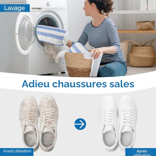 Sac Lavage Chaussures - Sac Lavage Chaussures Machine à Laver 2 Pièces, Nettoyage à 360 Housse Chaussure Basket, Housse Nettoyage Chaussure avec Fermeture éclair à Boucle,Microfibre Laundry Bag Shoes – vue 6
