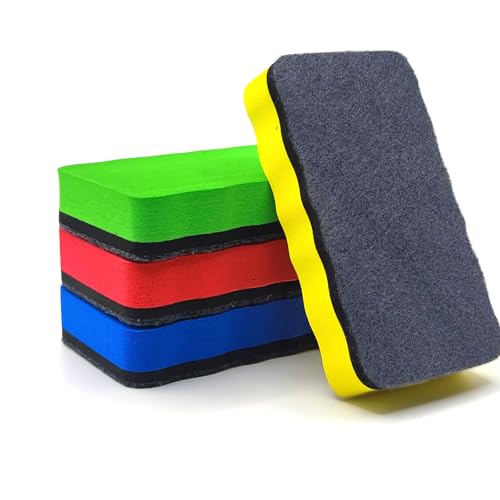 Effaceur Tableau Blanc, Brosse Tableau Blanc Magnetique avec épais, Effaceur Ardoise EVA Coloré Gommes Effaçables à Sec pour Maison Bureau L'école