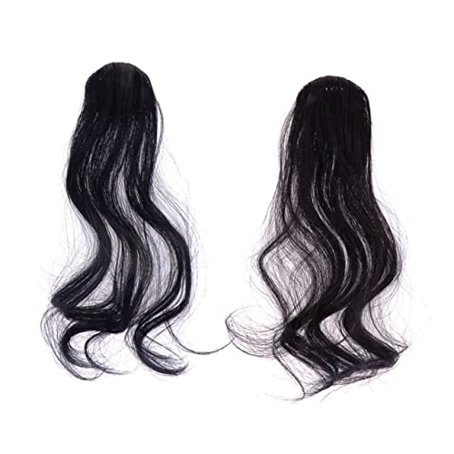 Mipcase Peruca Lateral 2 Unidades Clipe Na Franja Cabelo Humano Real Peruca Estrondo Franja De Cabel