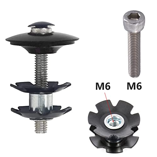 Saipe 9Pcs Aluminium Alloy Bicycle Headset Spacer 1-1/8 Inch 28.6Mm Bicycle Front Fork Stem Spacers Kit 2Mm, 3Mm, 5Mm, 10Mm With Stem Top Cap, Long Bolt, Headset Star Nut For Mtb Bmx Road Bike (Black) #TOP3