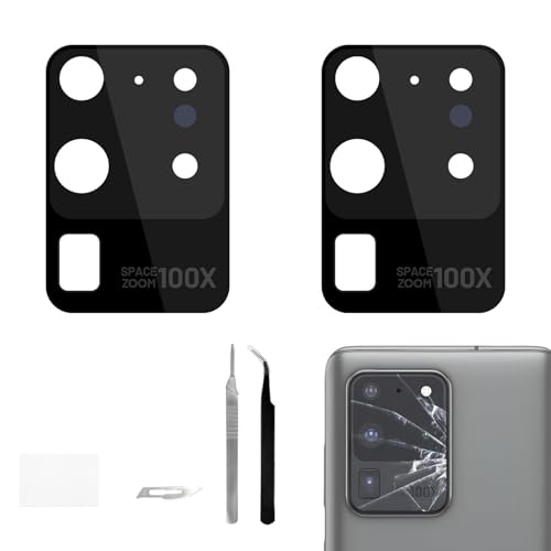 BESJMYT 2 Pack Rear Camera Lens Replacement for Samsung Galaxy S20 Ultra 5G
