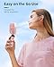 Koonie Portable Handheld Fan, Battery Operated Fan with Base, 8 Hours, Digital Display, 5 Speeds, 90° Ajustable, Rechargeable Mini Fan for Outdoor Indoor Pink