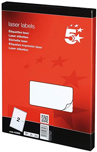 Image of 2 x Addressing Labels Laser 2 per Sheet 199.6x143.5mm White [200 Labels]