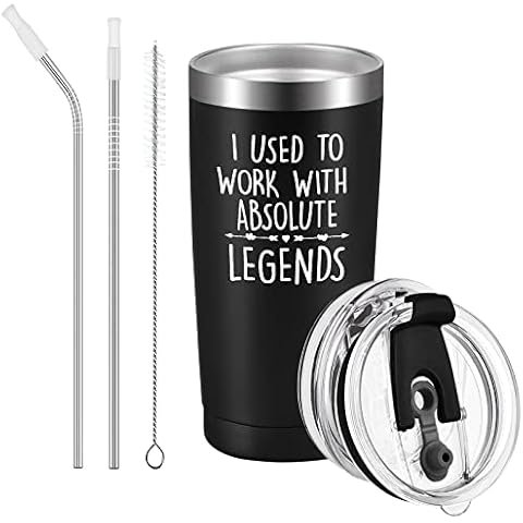 Livole Work Leaving Gifts for Colleagues, Coworker, Boss, Retirement Gifts for Men, Women, I Used to Work with Absolute Legends, 20oz Insulated Coffee Mug with Lid, Stainless Steel Tumbler, Black Cover