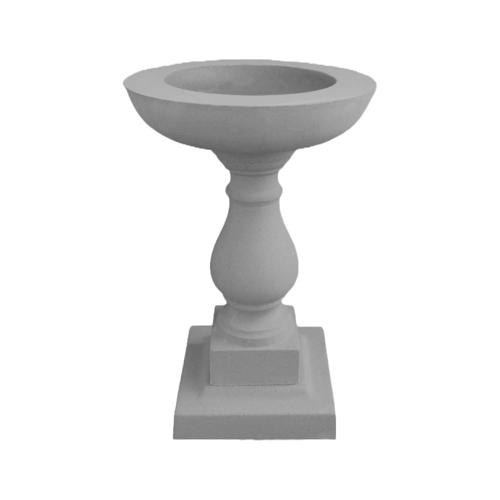 Cast Stone Classic Birdbath Garden Stoneware, 3 Colours: Buff, Natural Portland, Charcoal (Charcoal)