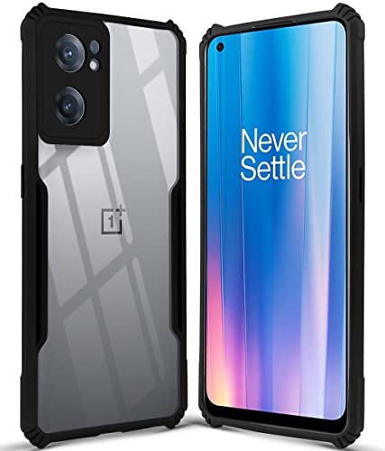 Image of Jkobi Back Cover Case for OnePlus Nord CE 2 5G (Crystal Glass Back | Camera Protection | Shockproof Bumpers | Professional Black)