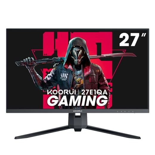KOORUI 27-inch Gaming Monitor 144Hz QHD(2560 x 1440p) 2K, 1ms, DCI-P3 90% Color Gamut, Adaptive G-Sync, FreeSync Premium, HDMI x 2, DisplayPort, Black, 27E1QA