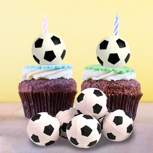 Drwate GCMGF100037 28Pcs Soccer Ball Cake Topper Decorations Mini Soccer Ball Cup Cake Decorations thumb #2