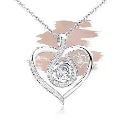 Image of Sterling Silver Pendant Necklace Charms Hypoallergenic Fashion Jewelry Dainty Valentines Day Birthday Gift for Women