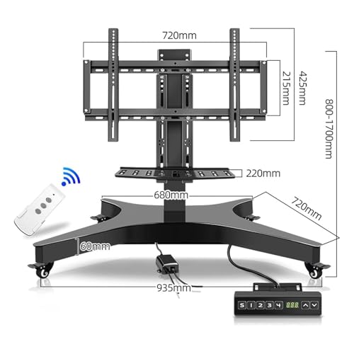 Soporte móvil para TV con ruedas altura ajustable miniatura 2