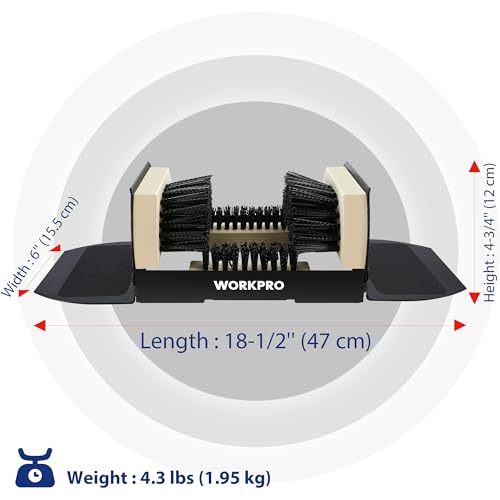 WORKPRO Boot Brush Scraper Outdoor, Shoe Cleaner Brush, Boot Scrubber with Flaps, Heavy Duty Boot Cleaning Brush