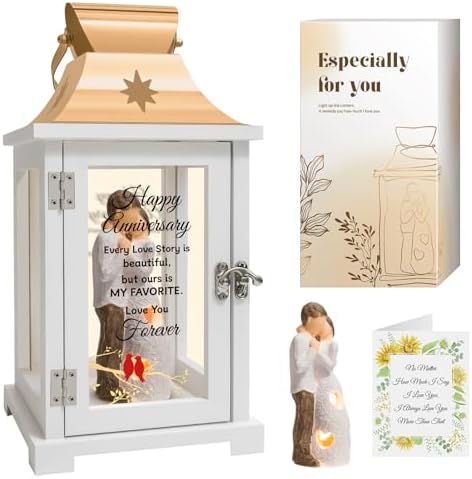 Wedding Anniversary Gift For Couples - Two Hearts & Cross Iron Sculpture With Poem Card