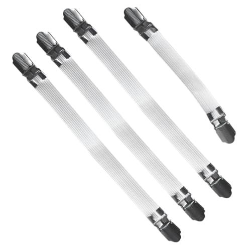 MAGICLULU Clips Elásticos para Fundas de Tabla de Planchar, Juego de 4 Unidades (3 Largos y 1 Corto), Fijadores Ajustables para Sábana Bajera, Accesorios para Planchado en Hogar y