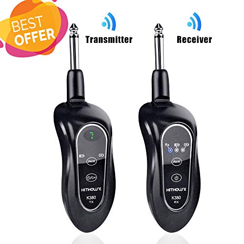 Kithouse K380 Wireless Guitar Transmitter Receiver System Set Rechargeable Guitar Wireless Cable
