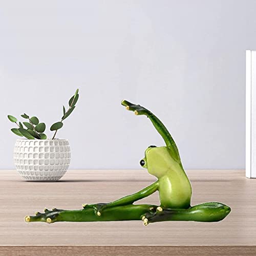 Figura decorativa rana yoga en resina para decoración miniatura 6