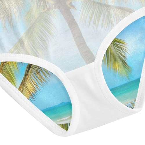 Cotton Toddler Underwear Custom Beach Palm Tree Panties Little Girl Bright Undies Kids Briefs 2t 5