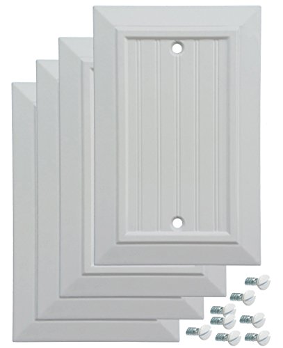 Pack of 4 Wall Plate Outlet Switch Covers by SleekLighting | Classic Beadboard