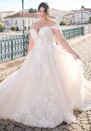 Women's Marriage Wedding Dresses Sweetheart Lace Appliques Tulles Bridal Gowns Off The Shoulder Ball Gowns3