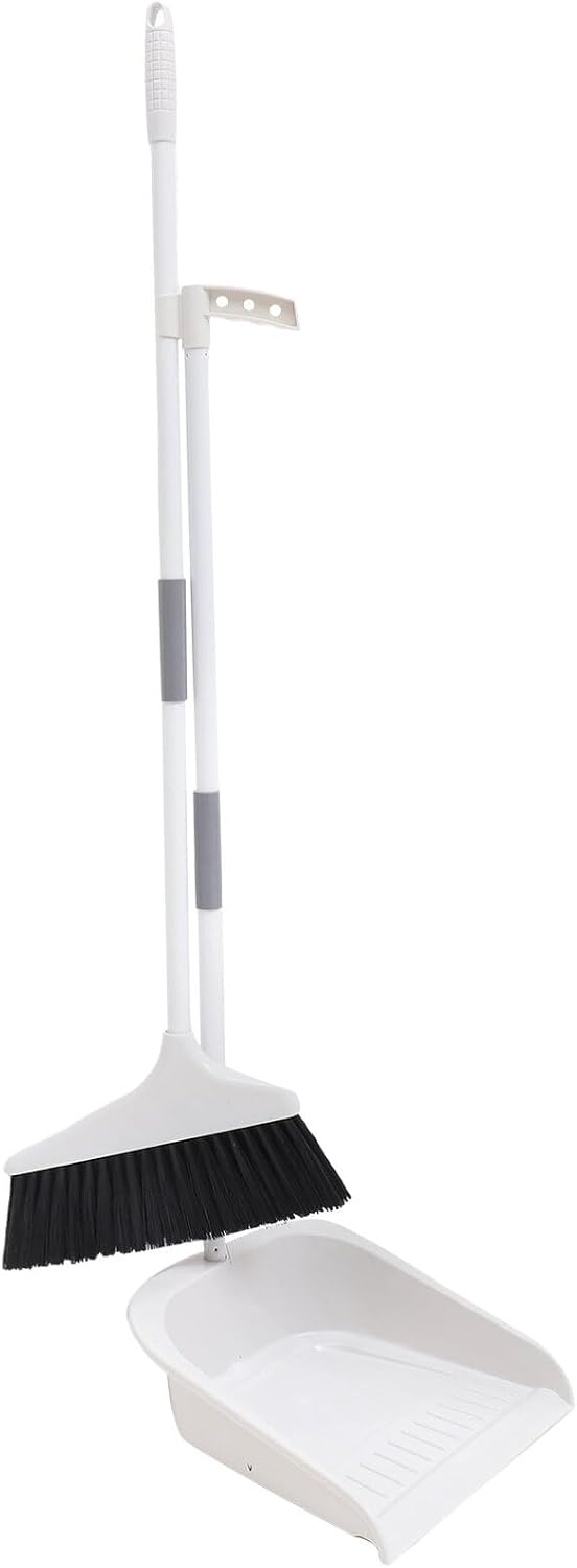 NOLITOY Outdoor Broom Dustpan Set White Broom and Dustpan Set for Floor Maintenance