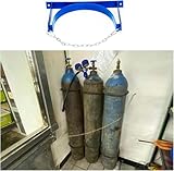 Wall-Mounted Cylinder Rack with Rustproof Chain-Secured Frame for Laboratory and Industrial Environments.,13.8x7.9 in/35x20 cm