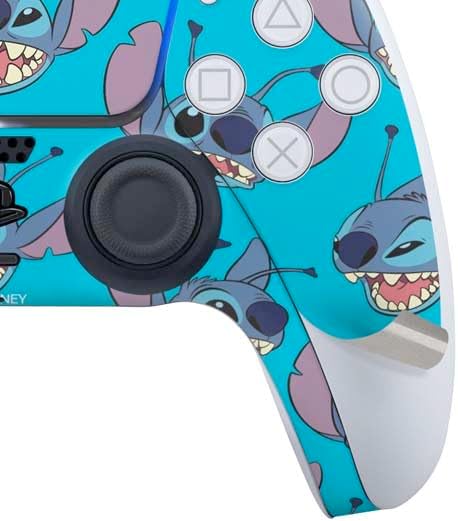 Skinit Decal Gaming Skin Compatible with PS5 Bundle - Officially Licensed Disney Lilo and Stitch Face Expression Pattern Design