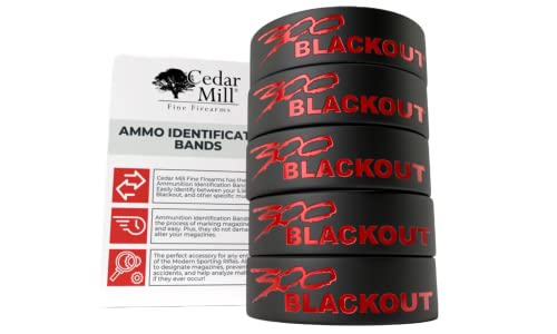 Cedar Mill Fine Firearms 5 Pack - Sparta 300 Blackout Magazine Marking Band For Rifle, Rubber Mag Caliber Identification 300 Aac Blk Accessories #TOP2