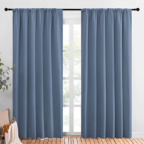 NICETOWN Living Room Curtains, Blackout Curtain Panels, Window Treatment Energy Saving Thermal Insulated Solid Rod Pocket Blackout Drapes/Draperies (S