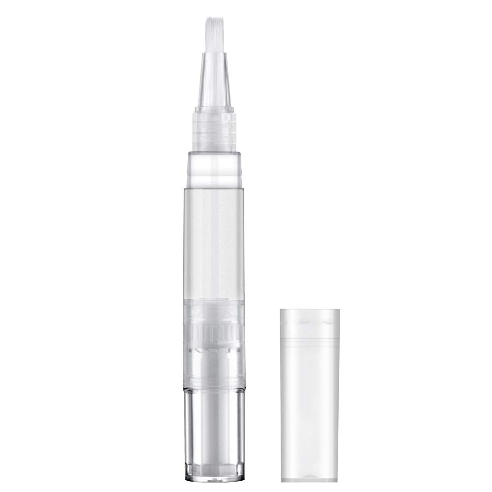 Lisapack 5ml Empty Nail Oil Pen with Brush, Twist Pen for Cuticle Oil Applicator, Teeth Whitening Container for Cosmetic, Lip Gloss (Transparent, Pack of 6)