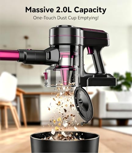 Image of Cordless Vacuum Cleaner for Home,600W 35KPA 60Mins(Pink)