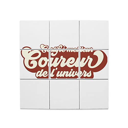 Carreaux céramique décoratifs course à pied et vélo : lot de 9 faïences murales 60x60cm