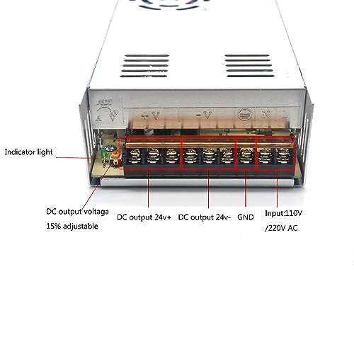 24v 15a Power Supply,Universal Regulated Switching Transformer Adapter for LED Strip Lights,CCTV Camera,and Computer Project with AC 110-240V to DC 24v15a 360W Converter and Low Voltage Output4