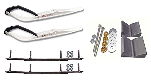 C&A Pro White Razor Snowmobile Skis w/ 10