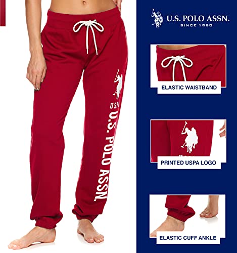 Image of U.S. POLO ASSN. Womens Sweatpants - Women Joggers Sweats with Logo Print - French Terry Poly-Cotton