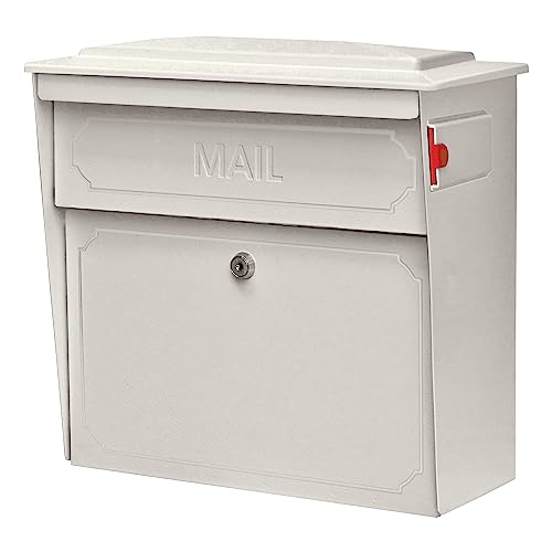 Mail Boss 7173 Townhouse Locking Security Wall Mount Mailbox, Cream White by MAILBOSS - Used condition - CA$94.71