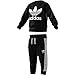 adidas ED7679 Baby Crew Set Trainingsanzug, Top:Black/White Bottom:Black/White, 74 ,