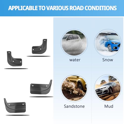 Image of Ruiya 2024-2026 Model 3 Mud Flaps Splash Guards for Tesla Model 3 Accessories No Drilling /Tape Mudflaps Wheel Liner Fenders Compatible with 2024 2025 2026 Tesla Model 3