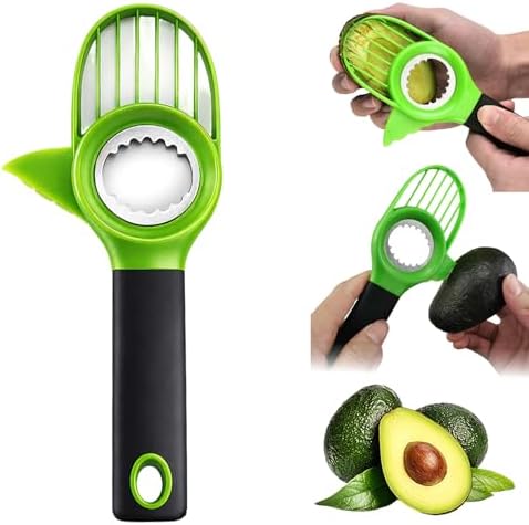 3-in-1 Avocado Slicer Tool, Multi-Function Splitter Pitter Cutter...