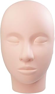 LASHVIEW Lash Mannequin Head, Practice Training Head for Make Up and Lash Extention,Cosmetology Face Head,Soft-Touch Rubbe...