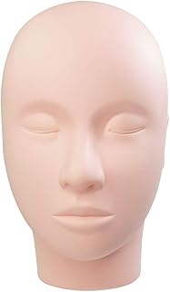 LASHVIEW Eyelash Mannequin head,Rubber Practice Makeup Head,Mannequin Head,Training Head Manikin,Cosmetology Flat Mannequin Head,Make Doll Head,Eyelashes Makeup Mannequin Head