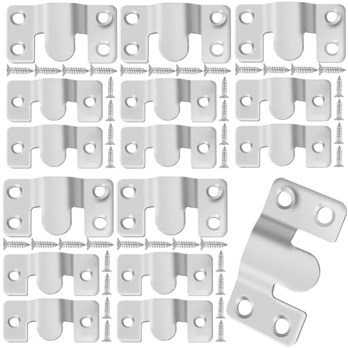 Image of Cleat Picture Hanger 20 Pcs Stainless Steel Hook Buckles Hanger Hanging Connecting Photo Frame Picture Mirror Wall Hang Hardware
