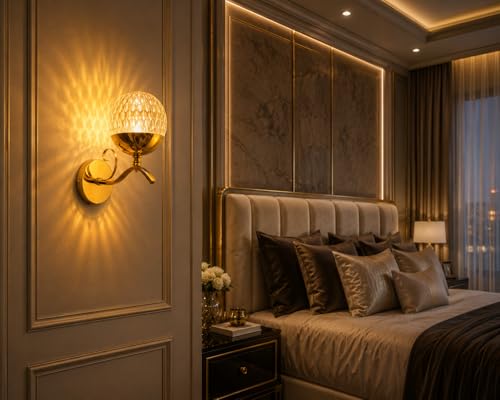 Image of Premium Gold Finish 73 Wall Light for Bedroom, Living Room, Restaurants, Dining, Coffee Shop, Home and Office Decorative Wall Sconce Light Fixture (Pack of 1)