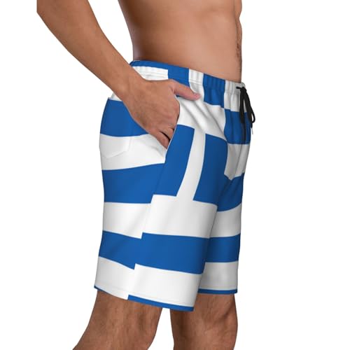 Greek Flag Men Beach Pants â€“ Swim Trunks for Men,Quick-Dry and Comfortable, Suitable for Beach, Surf, and Everyday Wear Black3