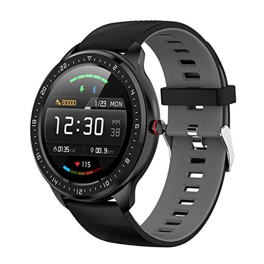 LTLJX Smartwatch, 1,3 tum pekskärm Bluetooth armbandsur för Ios Android, med blodtrycksmätning pulsklocka stegräknare stoppur fitness smart Watch, IP68 vattentät sportklocka för män kvinnor, grå