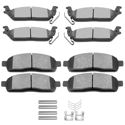 Image of SCITOO D1083 D1012 Brake Pads Sets Front Semi-Metal & Rear Ceramic Replacement For Ford For F-150 2004-2008,For Lincoln Mark LT 2006-2008