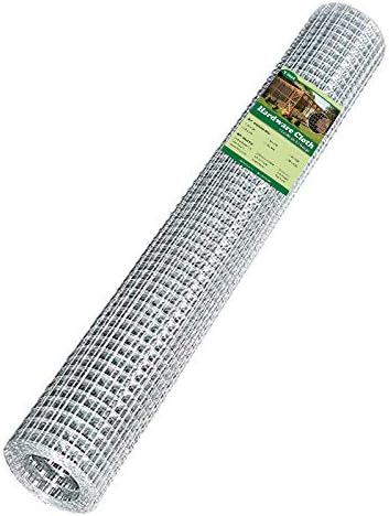 V Gard 1/2inch Square Mesh 3x25ft Welded Wire 23 Gauge Hot-Dipped Galvanized Hardware Cloth Fence for Chicken/Rabbit Coop Garden Fence Poultry Fence Tree Guards