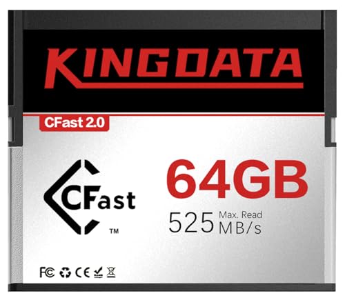 KINGDATA 64GB CFast 2.0 �������[�J�[�h 4K�r�f�I�EHD �^��Ή� �v���t�F�b�V���i���J�����݊� �����]�� MLC NAND