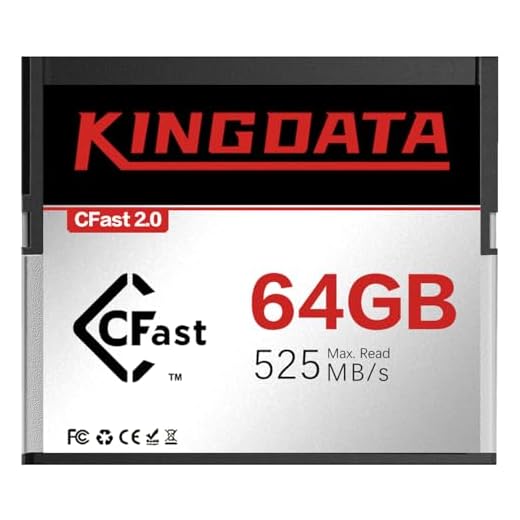 KINGDATA CFast 2.0 Memory Card 64GB High-Speed for 4K Video & HD Recording Compatible with Professional Cameras