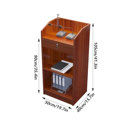 Púlpito de pie de madera con cajones para eventos y conferencias 5